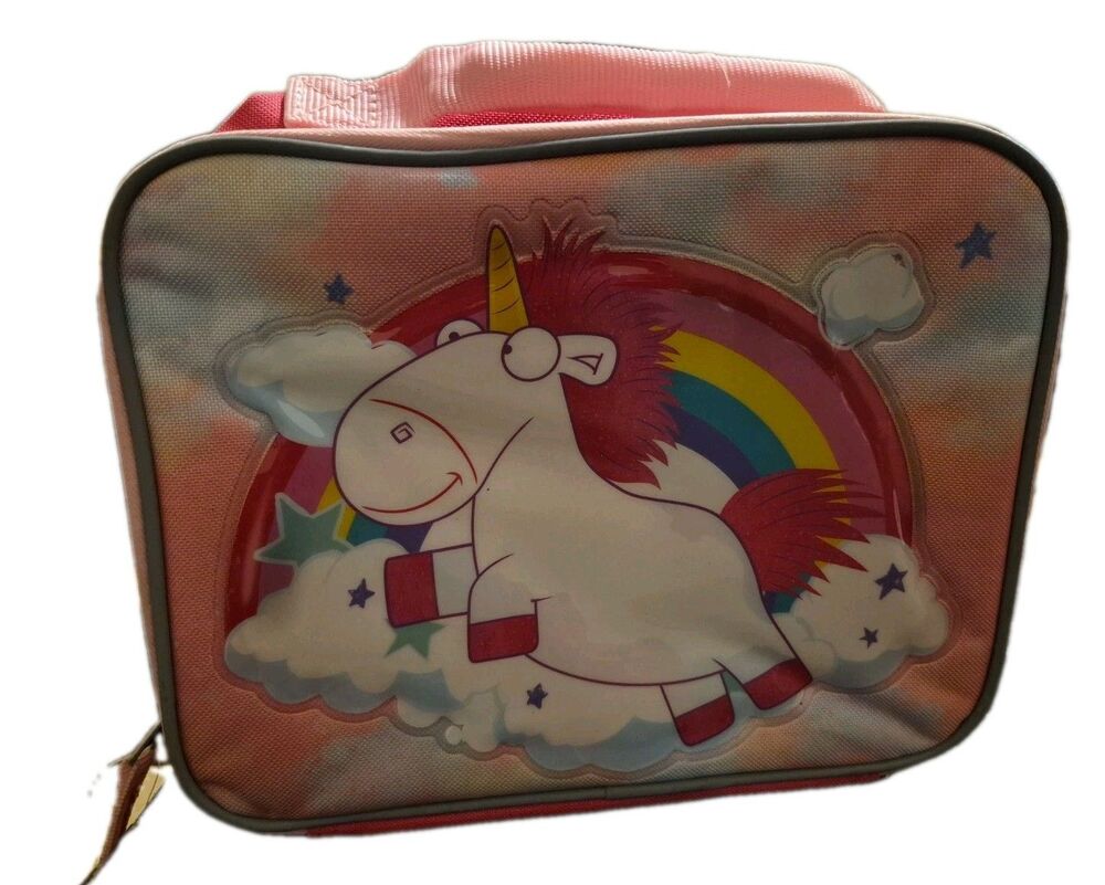 Despicable Me Minions Unicorn Pink Rectangular Insulated Lunch Box Bag New